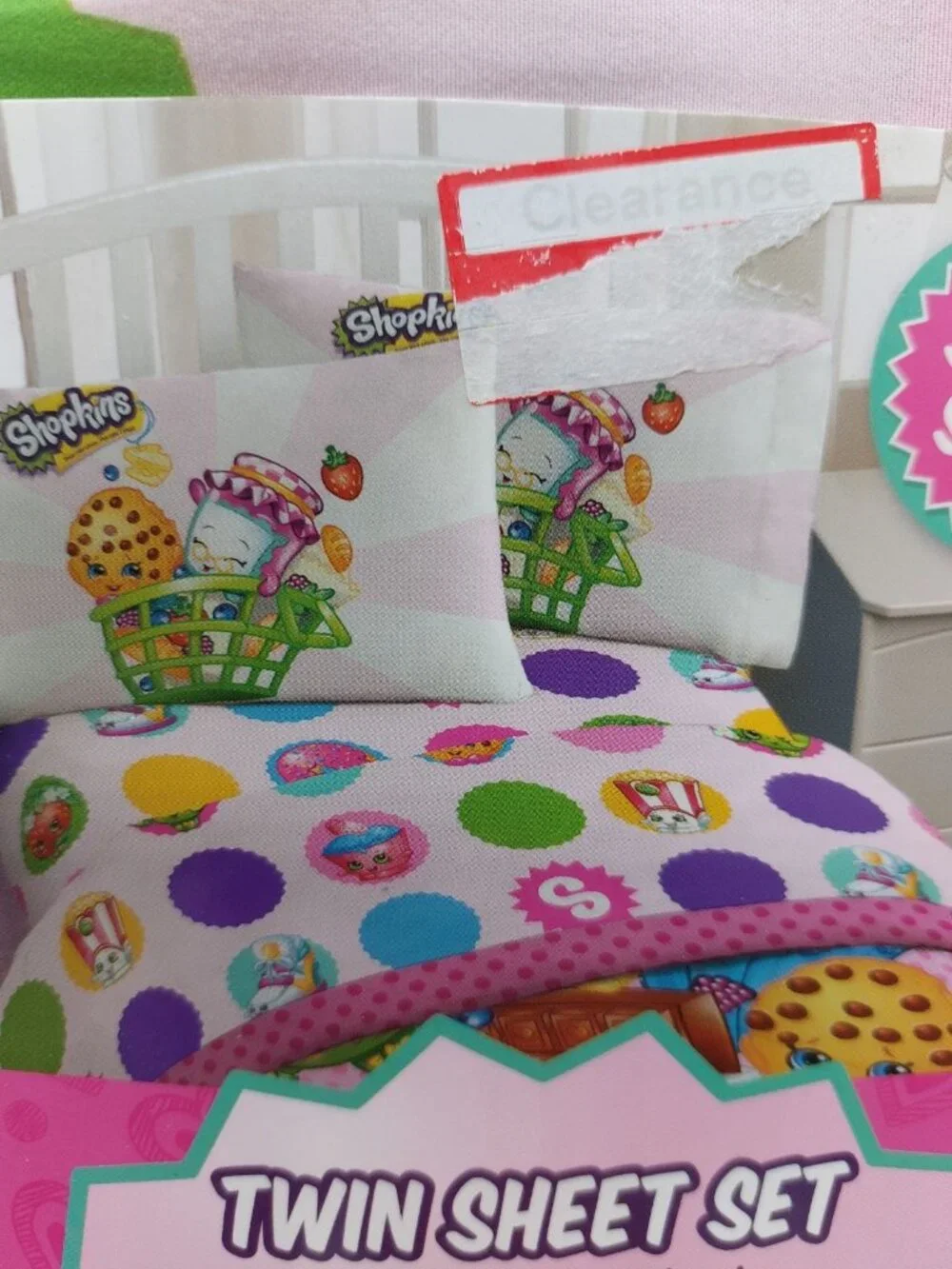 Shopkins Curtains & 3 Piece  Twin Sheet Set NWT